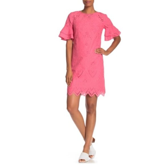Trina Turk Praise Embroidered Eyelet Sheath Dress - Picture 1 of 3